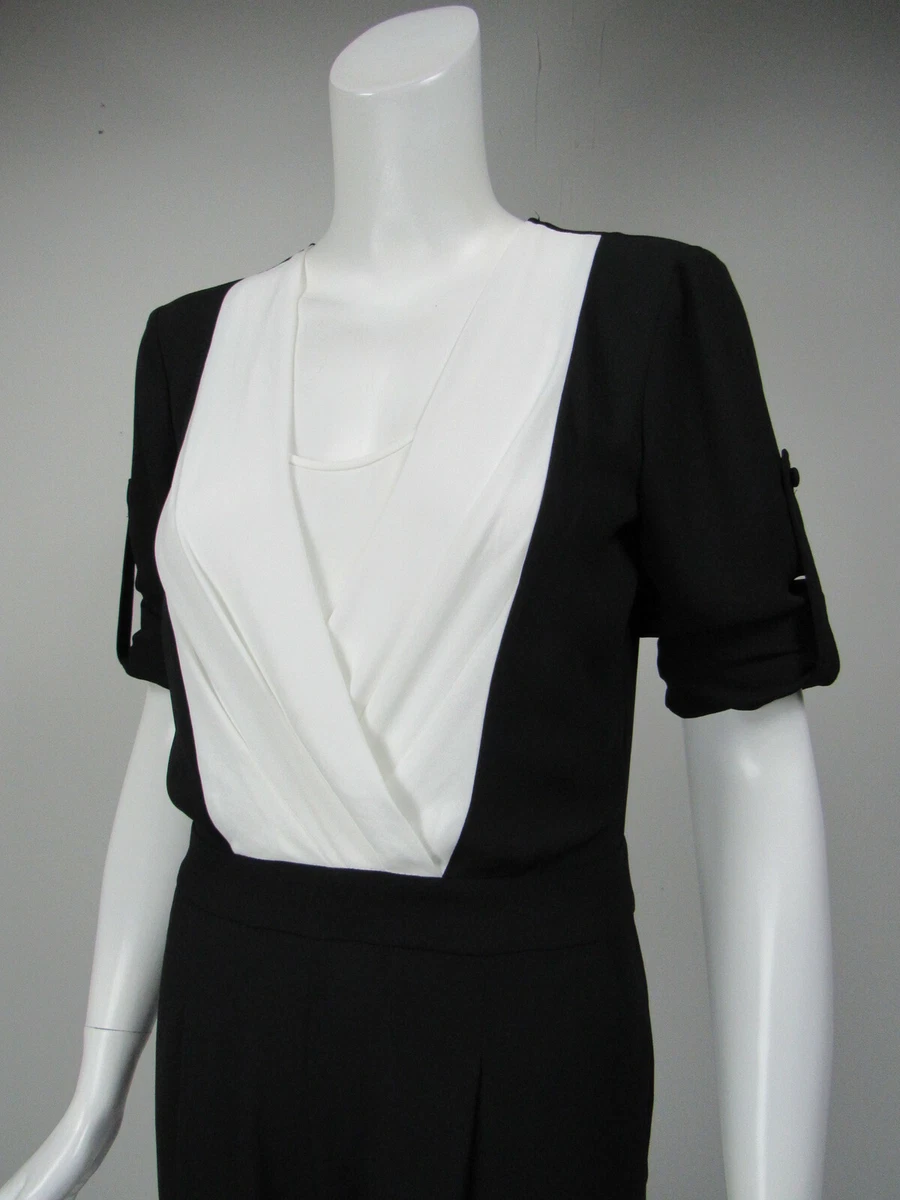 Bcbg black store and white jumpsuit