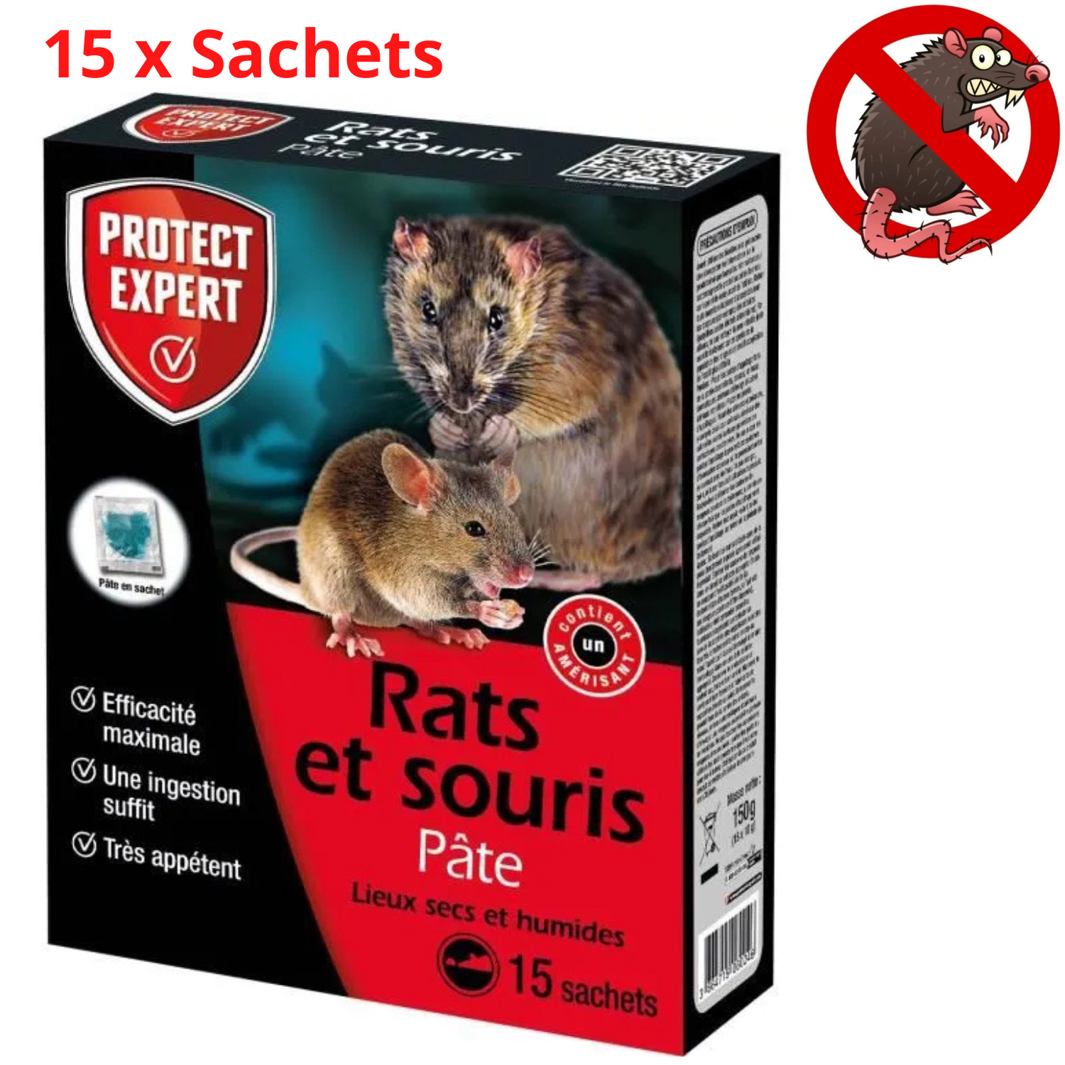 Anti Rats & Souris PROTECT EXPERT 150g Action Foudroyante Dès la Première Ingestion