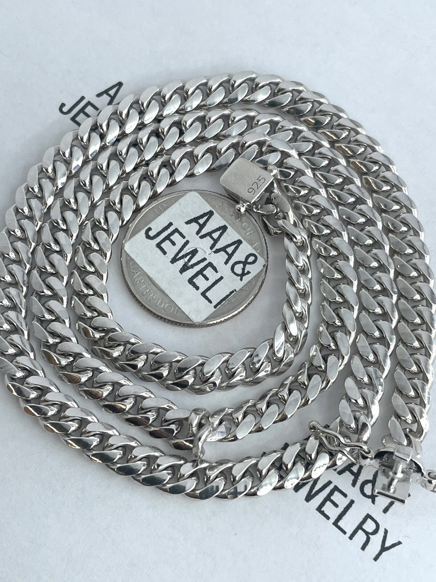 925 STERLING SILVER PLAIN MIAMI CUBAN CURB CHAIN NECKLACE 24 “ X MM