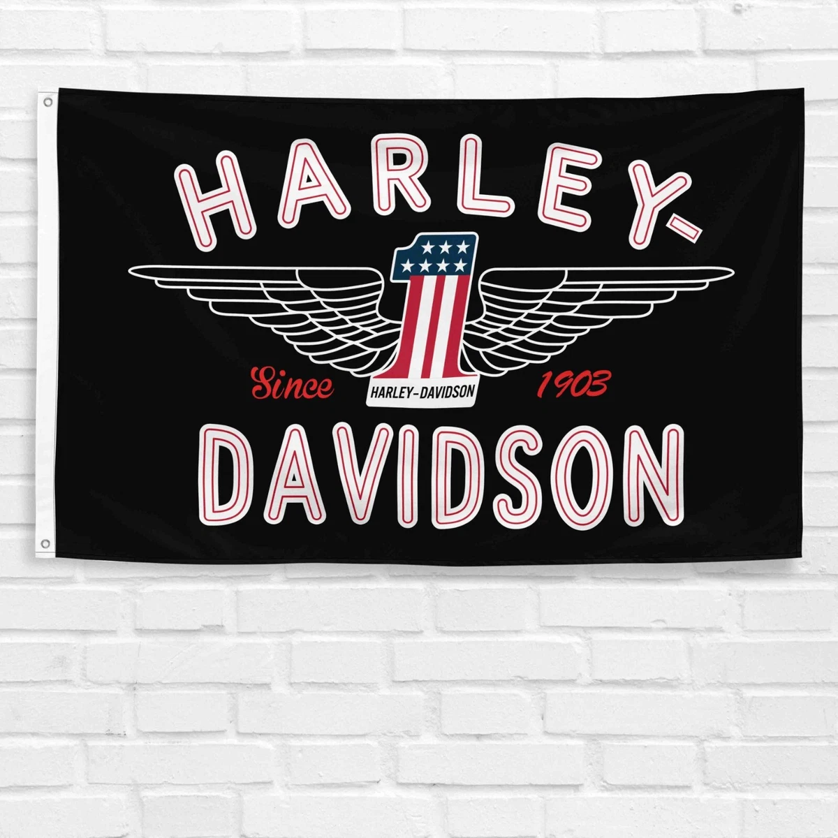 Harley-davidson Motorcycle Usa Flag 3x5 Ft Images High... B01