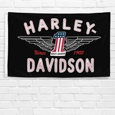 For Harley Davidson Motorcycle Enthusiast 3x5 ft Flag Vintage Garage Wall Banner