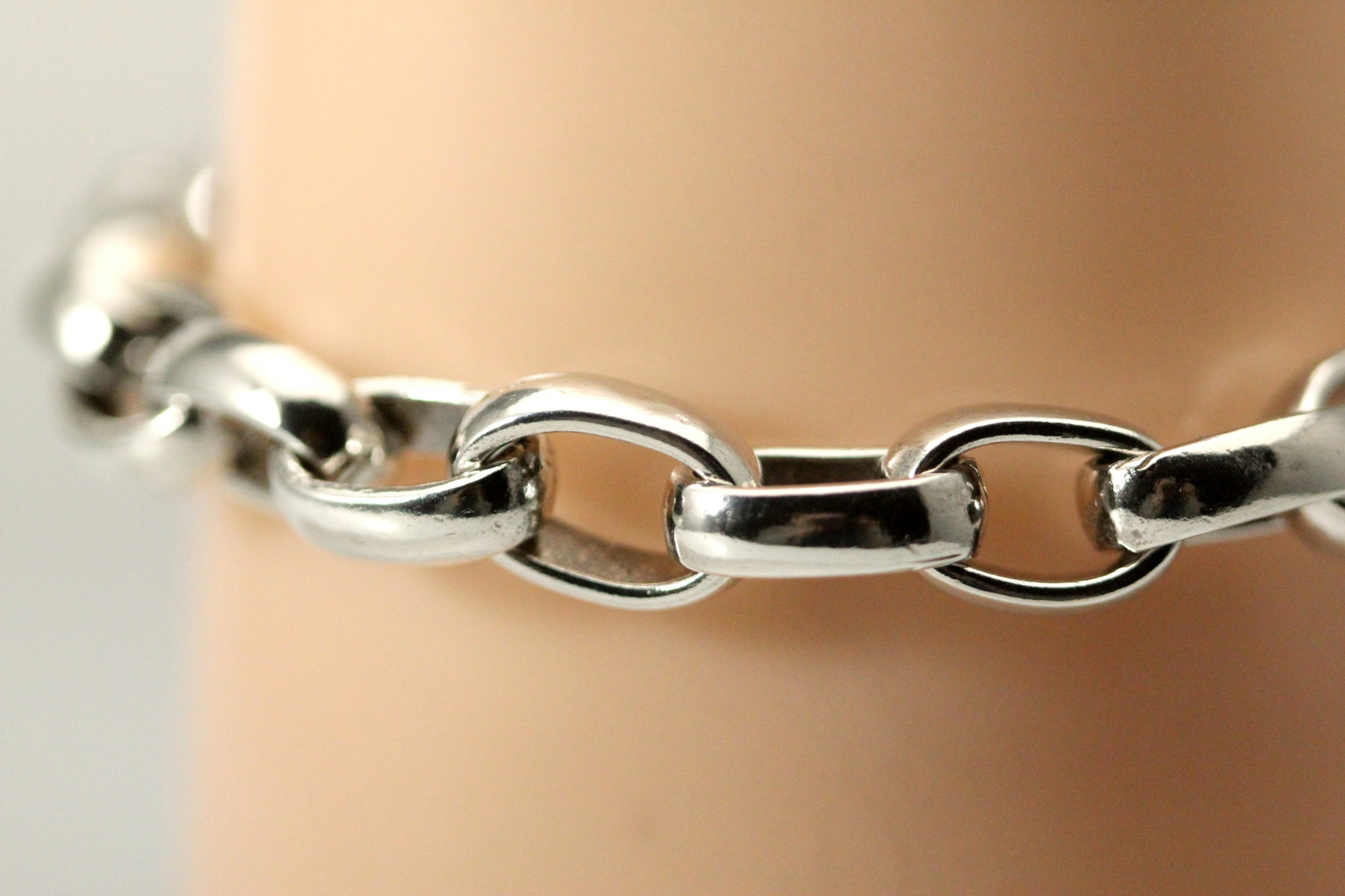 925 Sterling Silver Heavy Cable Link Toggle Clasp… - image 3