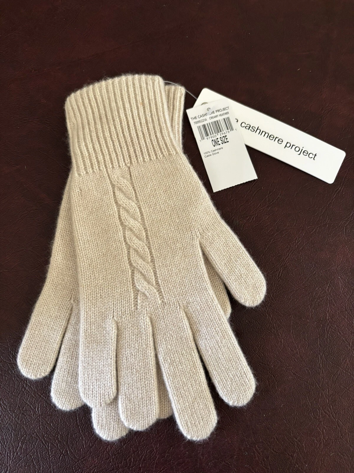 The Cashmere Project Gloves Creamy Heather / 100% Cashmere / NEW-with-TAGS.