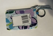 VERA BRADLEY  Zip ID Case MARIAN FLORAL  coin purse  keychain  NWT ~ RETIRED