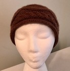 Horizontal Cable Knit OS Brown Slouchy Beanie Hat — photo 2