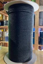 1/4 x 190 ft. Hollow Braid Polyethylene Rope.Spool. Black. Made in USA.