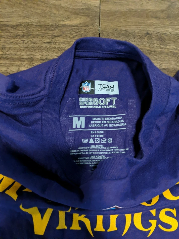 NFL Minnesota Vikings 10 Tarkenton Medium Purple T-shirt - Image 3 of 4