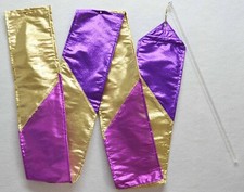 Purple/Gold/Magenta Ribbon/ Streamer w 18" Rod - 6ft-W- Worship Dance
