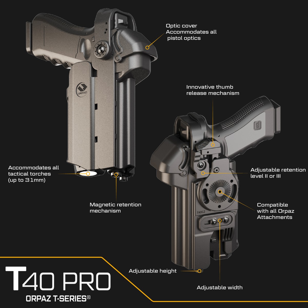 Orpaz Springfield XD T40PRO Large Light Holster, Molle | eBay