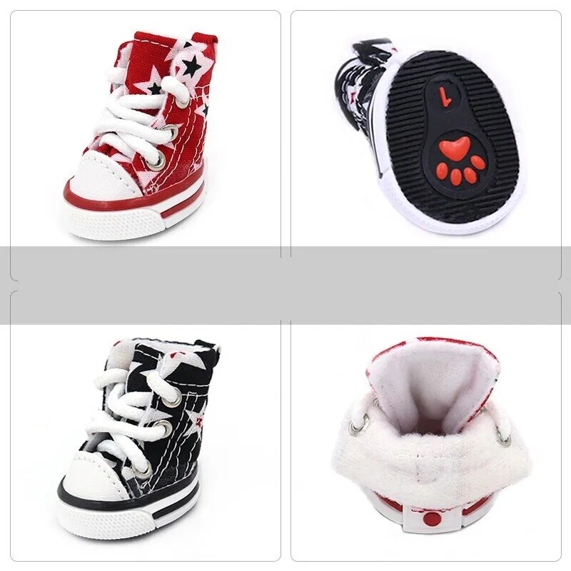 4pcs Pet Dog Boots Puppy Sports Antislip Shoes Sneakers For Small Dogs
