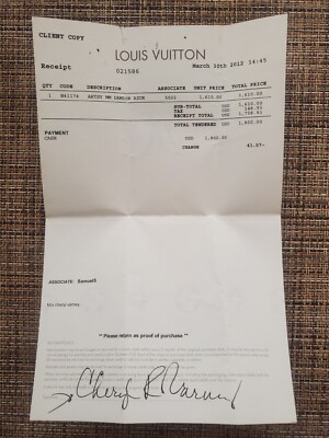 Louis Vuitton artsy mm damier azur Original cash receipt LV