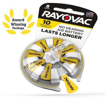Pack Rayovac Size 10 Yellow Hearing Aid Batteries - New & Sealed 32 Pack Bulk
