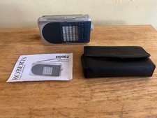 Roberts R9962 12 Band Portable World Radio Silver LW MW SW1-9 FM with Case.