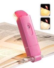DEWENWILS Book Reading Light, 4 Brightness Adjustable for Eye Care (Pink)