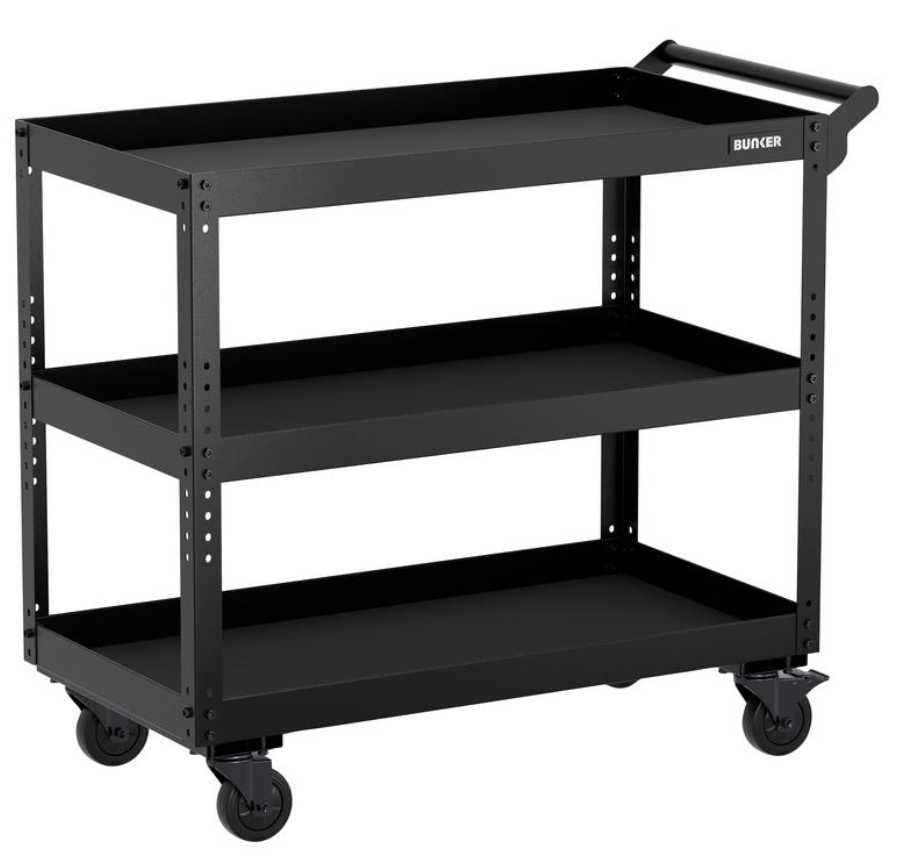 Draper 31709 BUNKER 3-Tier Utility Service Cart, 854mm B400-3TSC Tool Trolleys