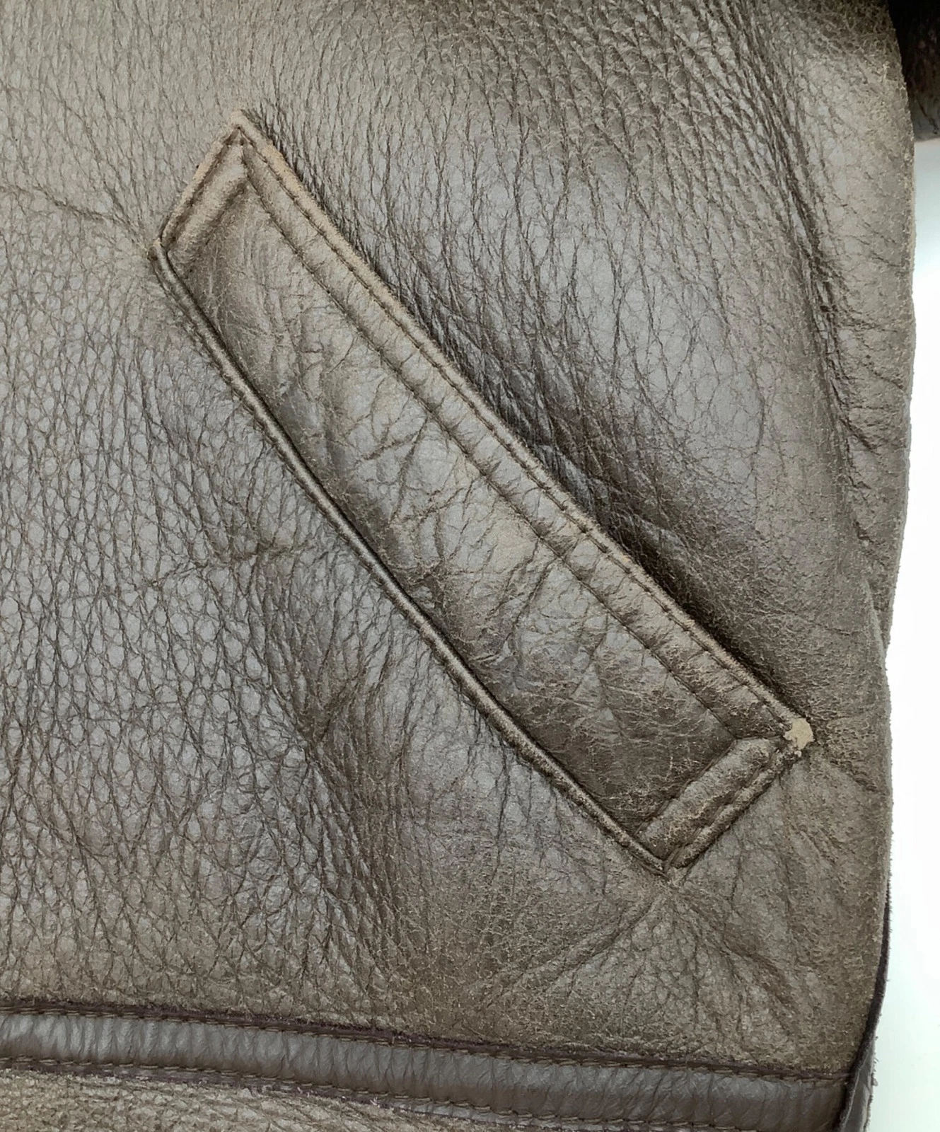 Bellezza Uomo Collection Mouton Leather Sheepskin Jacket Men's Size L Brown - product detail image 9