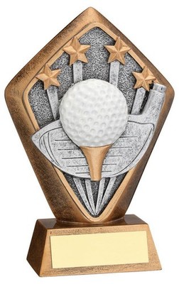 R4US Trophy Award Bronze/Gold Diamond Holder With 'GOLF'