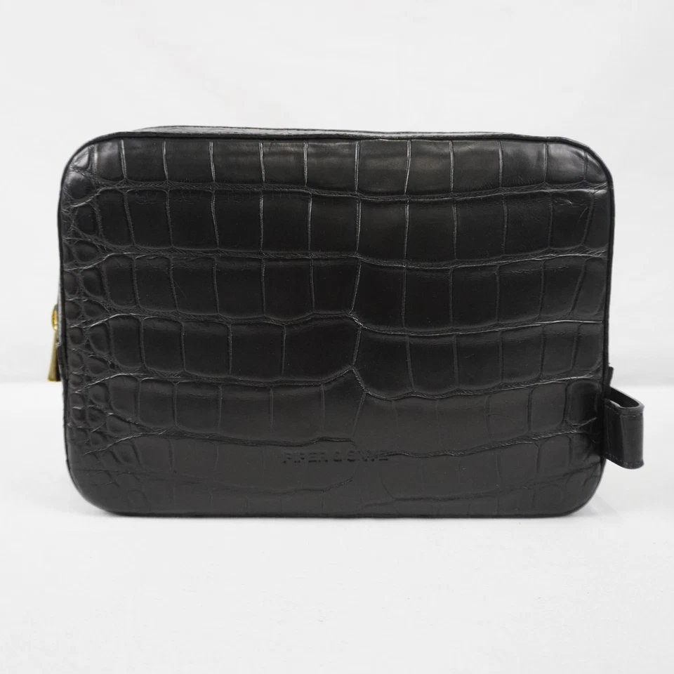 Kit/bolsa de aseo Piper & Skye Nomad Dopp en tono dorado cocodrilo negro medianoche Foto 2 de 4
