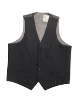 Alfani Mens Slim fit Button-Up Suit Vest Small Black Solid