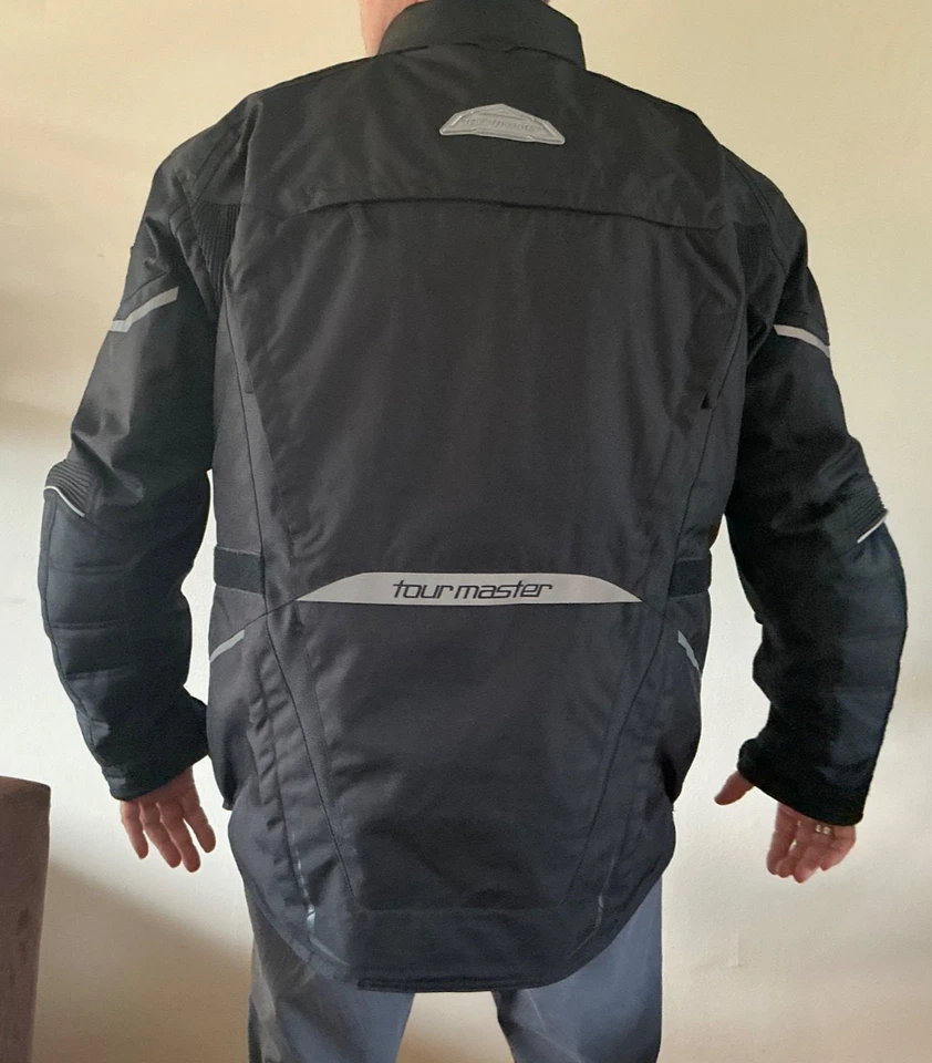 Tourmaster Transition Series 5 Motorcycle Black  Jacket Sz 5XL Armor Lined EUC - Image 2 of 4