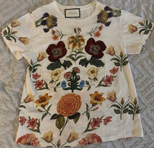 Gucci Floral Print White Cotton Jersey T-Shirt S 422730-X5996