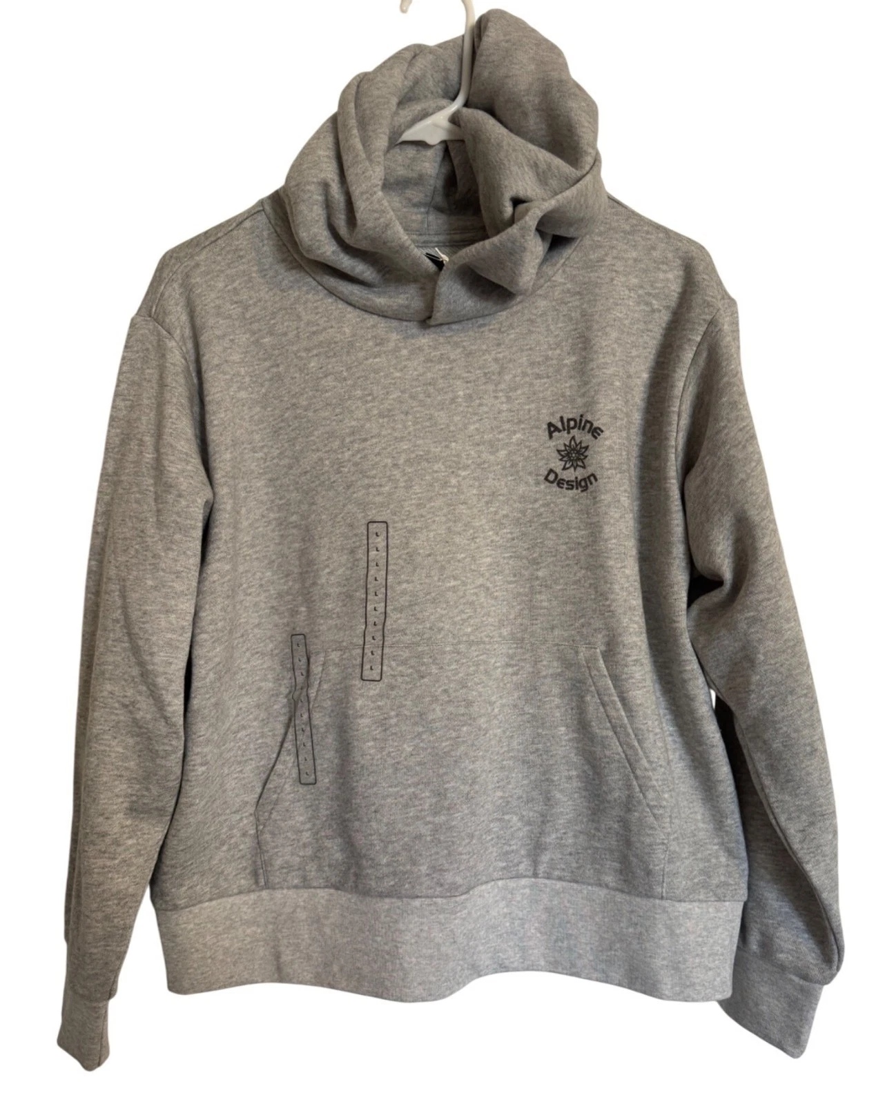 Alpine Design Hike Hoodie Size Large Gray Heather NWT $58 Pockets Logo