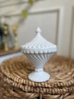 Vintage Westmoreland Milk Glass Swirl & Ball Pedestal Candy Dish with Lid