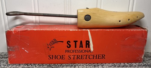 Single Vintage Wooden Star Professional Shoe Stretcher In Box #22 Great Shape