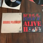 KISS LP Vinyl Record Lot Alive II & Double Platinum VG-/VG+ INSERTS VINTAGE