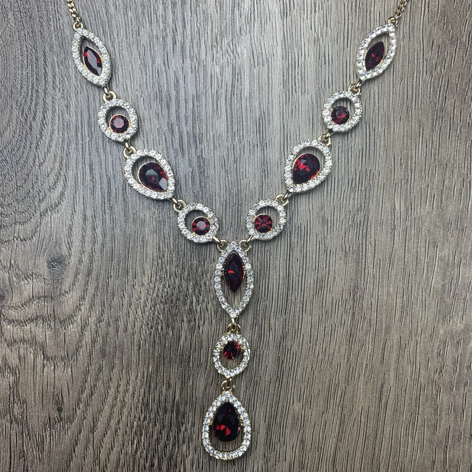 Collar Givenchy $80 Piedra Esmeralda Rodio Tono Plata Y Gota Foto 2 de 4