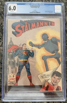 STALMANNEN #5 CGC 4.0 (1950) Swedish Superman Golden Age DC Comics   Superman #5