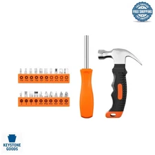 22-Piece DIY Tool Kit with Claw Hammer, Screwdrivers & More