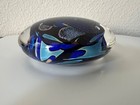 Jim Karg DICHROIC Multicolored Hand Blown Art Glass Disc Paperweight SIGNED — photo 9