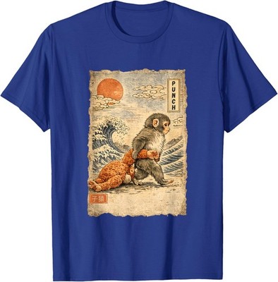Kawaii Baby Monkey Punch Cute Japanese Macaque T-Shirt
