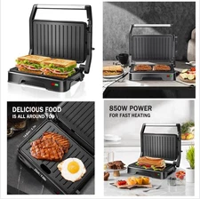 KEINVE Panini Grill Press - 2-Slice, 180° Opening, Non-Stick Plates