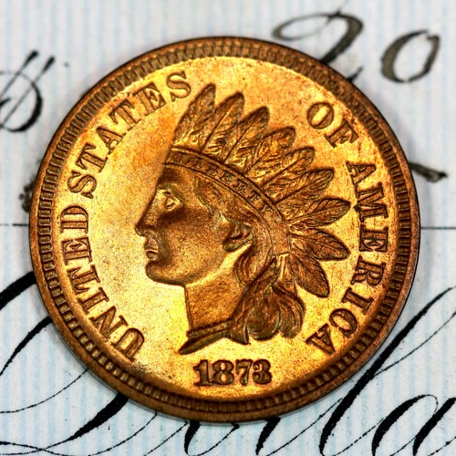 * 1873 CLOSED 3 * PRISTINE++ GEM PROOF INDIAN HEAD PENNY * FROM COLLECTION
