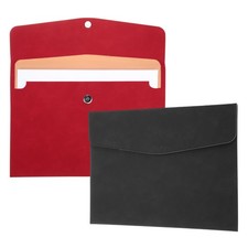 2 pieces for PU leather folders, document holder A4 33x23 cm, black/red