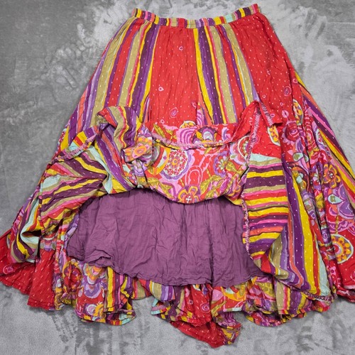 Soft Surroundings Maxi Skirt Womens M Patchwork Lagenlook Floral Boho Peasant - Picture 4 of 7