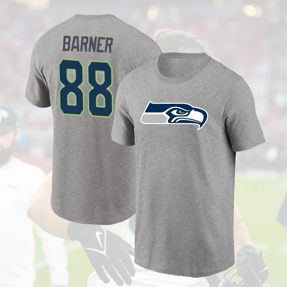 AJ Barner Seattle Seahawks 2026 Player Name & Number Double Sided T-Shirt