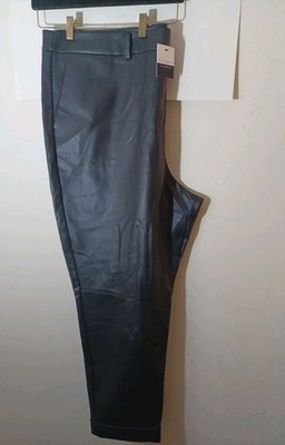 Eloquii Elements Women's Faux Leather Pants With Side Pockets Black New Size 26W