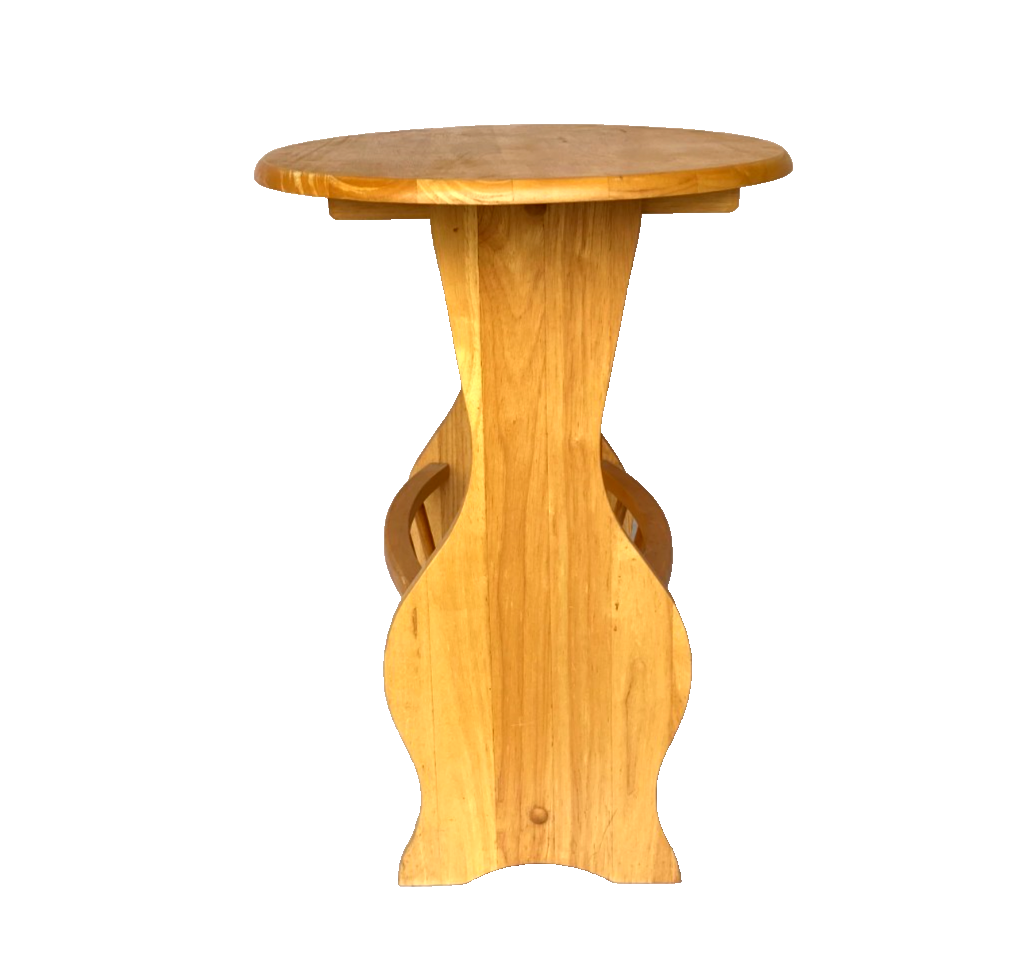 Magazine Rack Side Table ヴィンテージ ポストモダン Vintage Oak Wood Oval Side Table with Magazine Rack Mid Century