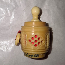 19th Century Carved Tagnu Nut Sewing Tape Measure, Aberystwyth Souvenir