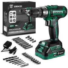DEKO PRO 20V Cordless Drill Set Power Electric Screwdriver Tool Kit 80-char