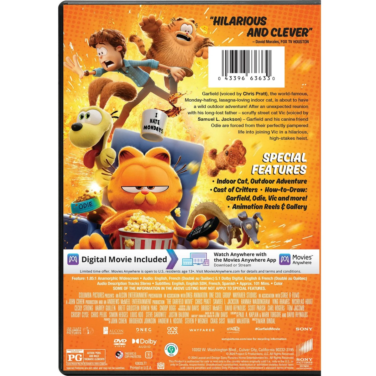 【C】DVD Sony Pictures The Garfield Movie (2024) (DVD + Digital) | eBay
