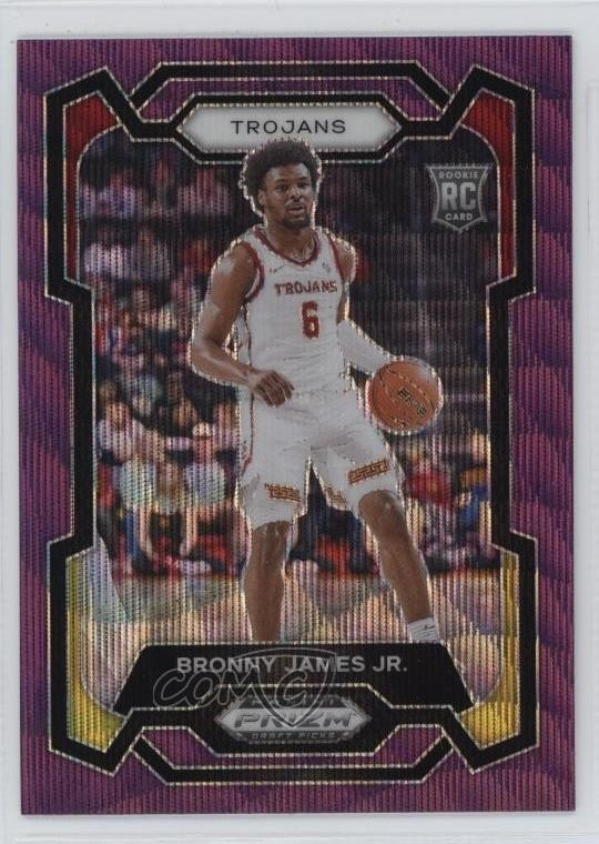 2024-25 Panini Prizm Draft Picks Purple Wave Prizm Bronny James Jr #86 1o05