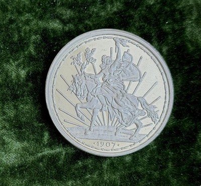 1907 Mexico Caballito Silver 50 Centavos Una Onza Proof Restrike