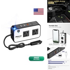 PiSFAU 200W Car Power Inverter DC 12V to 110V AC Car Plug Adapter Outlet