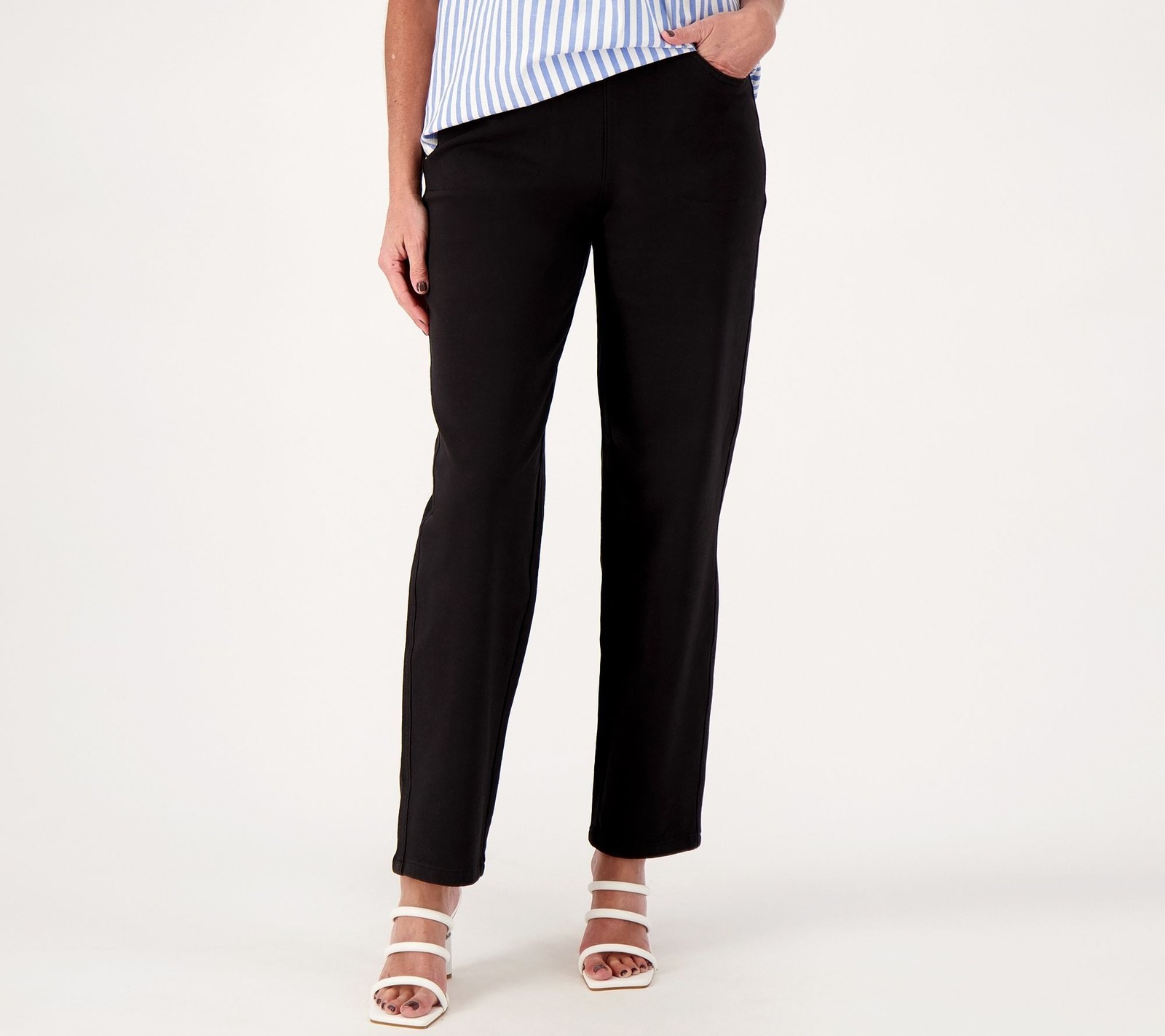 SUNNYLiFE Women's Pants Sz XL DreamJeanne Pull-On Straight Leg Black A354560