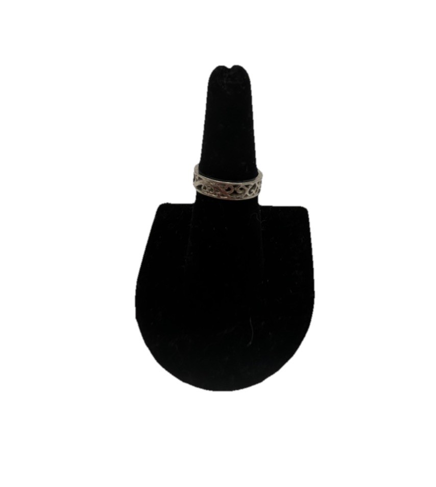 Sterling Silver  Open Work Scroll Design Band Rin… - image 5