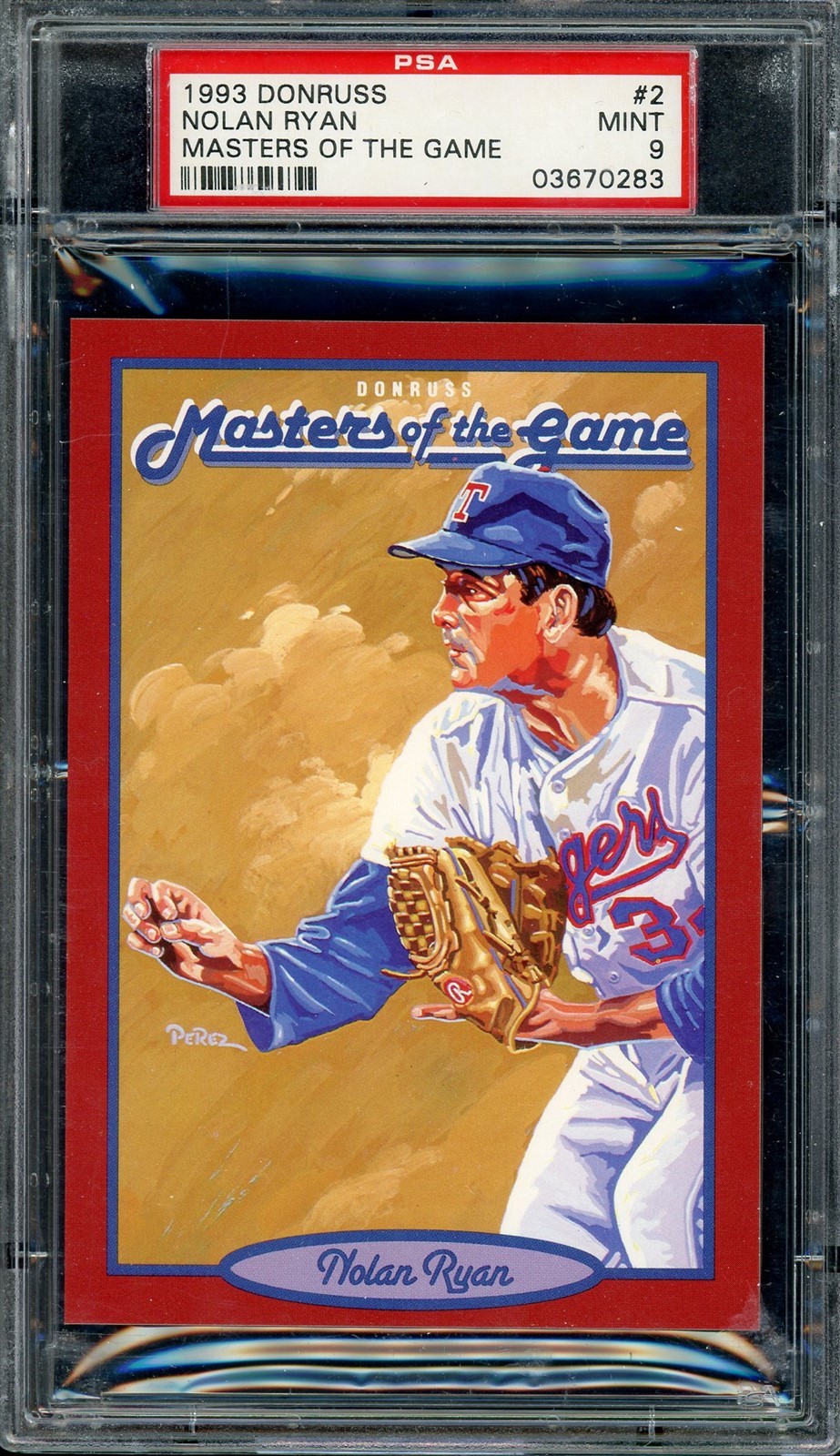 1993 Donruss Masters Of The Game Baseball #2 Nolan Ryan PSA 9